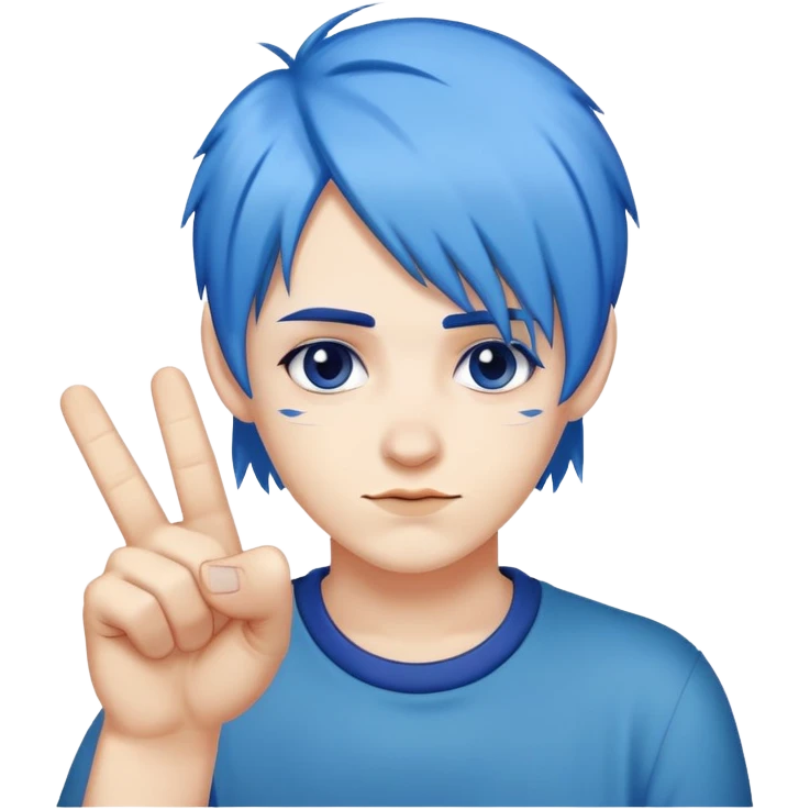 Blue hair Fairy middle finger emoji