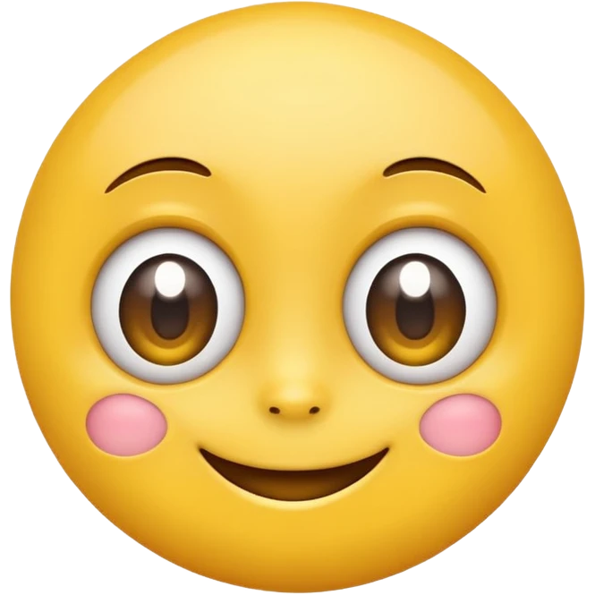 Emoji, yellow round smiling face, big eyes emoji