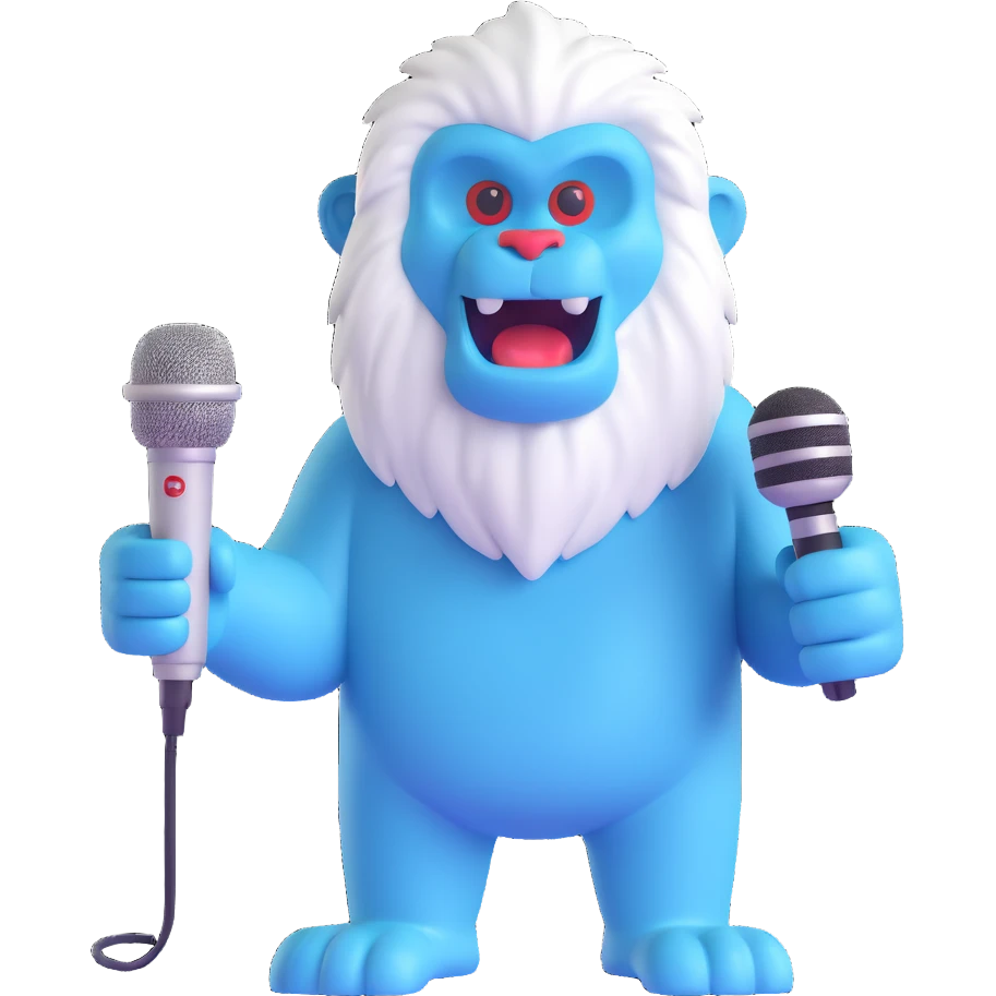 yeti, professional news reporter with microphone emoji