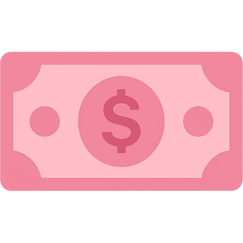 pink money, minimal flat style, no text emoji