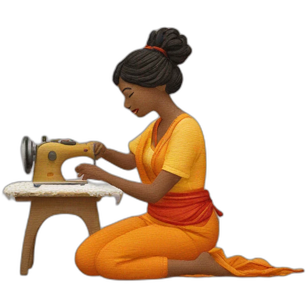 Woman Embroiderying emoji