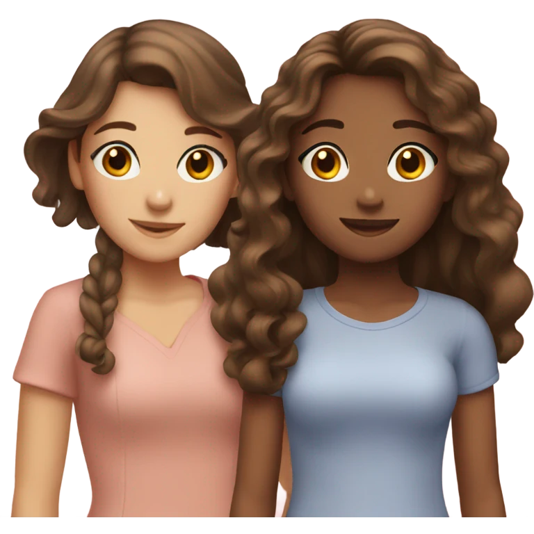 3 girl best friends with brown hair  emoji