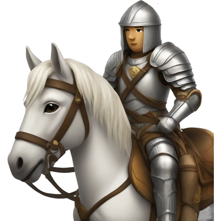 a white avar nomadic soldier on a horse from the side with leather armor on emoji