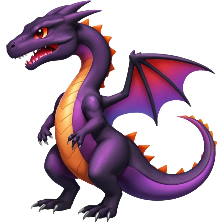 Obsidian-Black and red/purple-gradients lanky elegant evil badass handsome cool beautiful Shiny-Charizard-Salazzle-Seviper-Salandit-fusion emoji