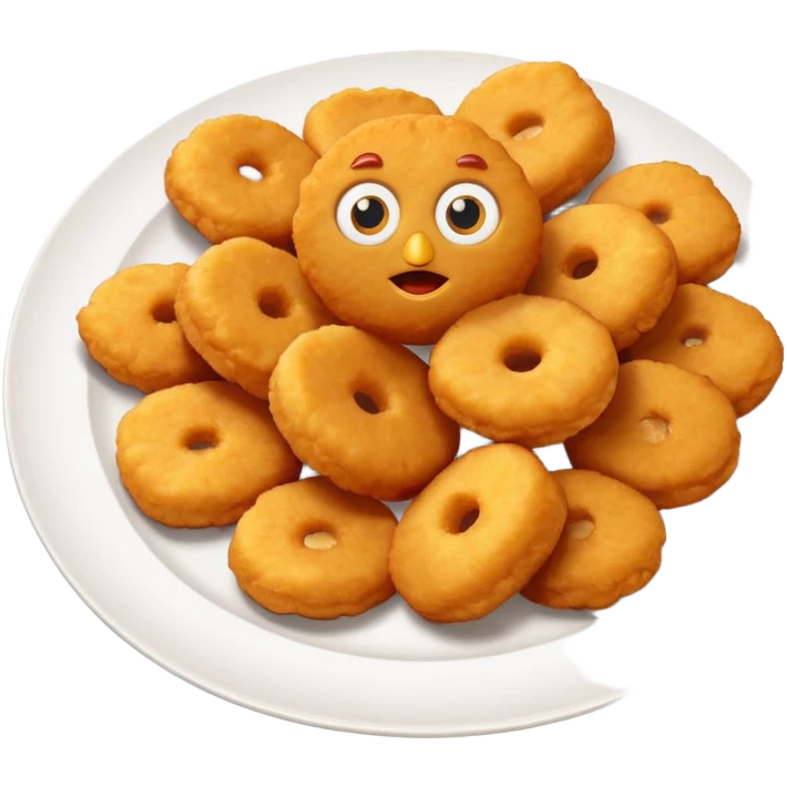 une nuggets avec des yeux emoji