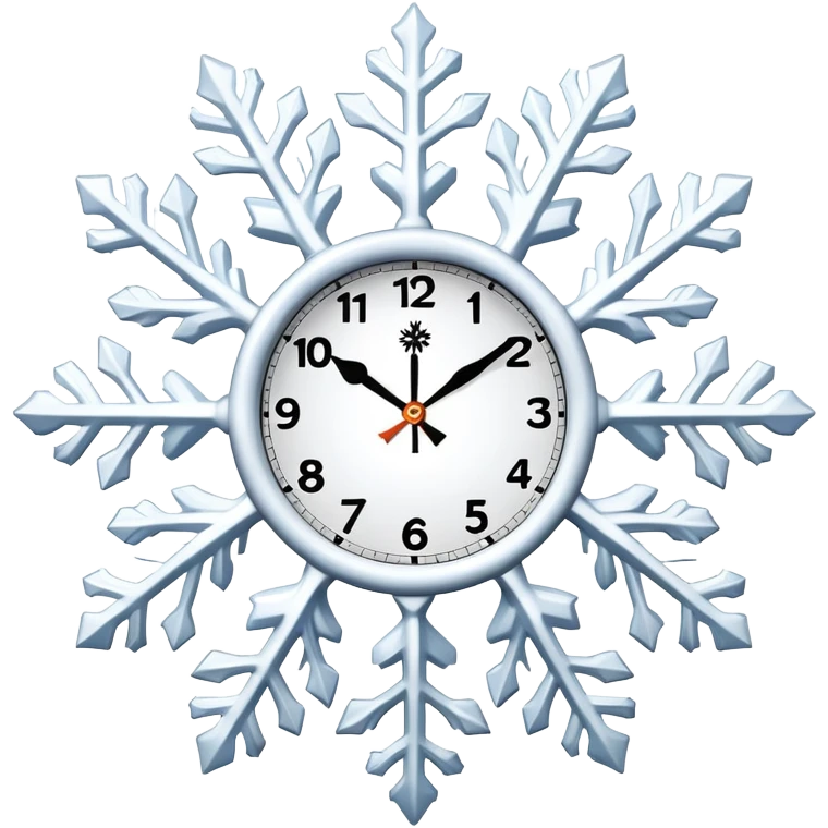 Clock witha snowflake emoji