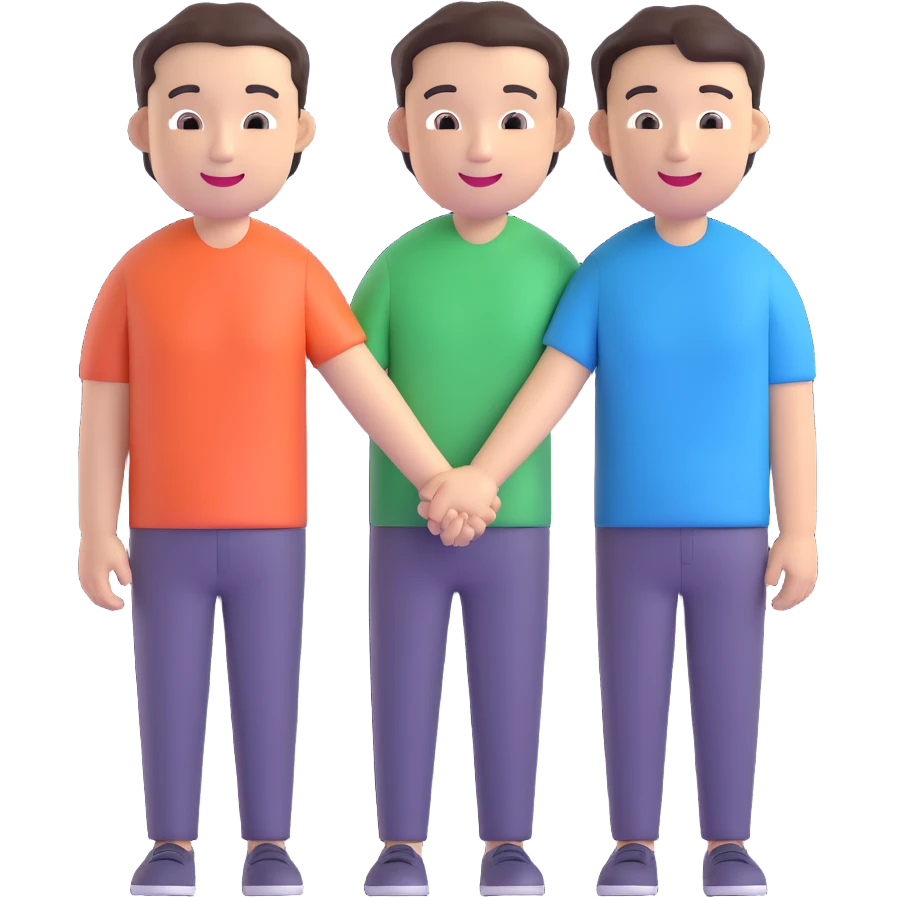 asian gay couple, 3d emoji style microsoft fluent emoji