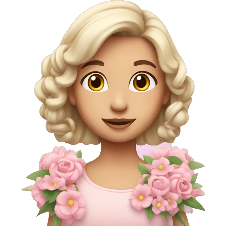 Name Sofia with flowers and soft pink hearts emoji