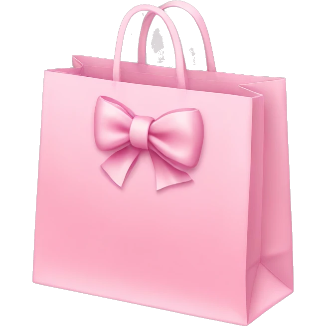 light pink shopping bag with bow emoji