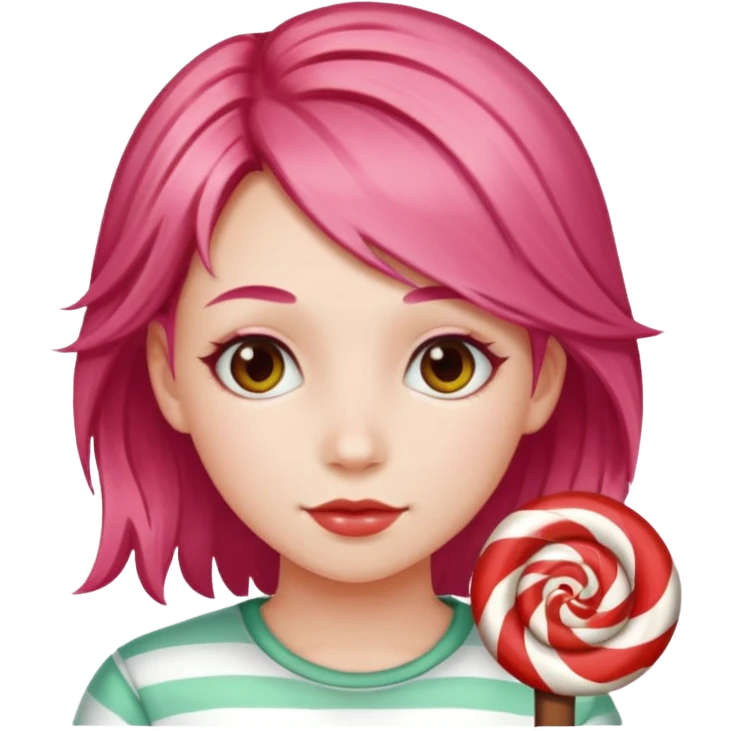girl with peppermint hair  emoji