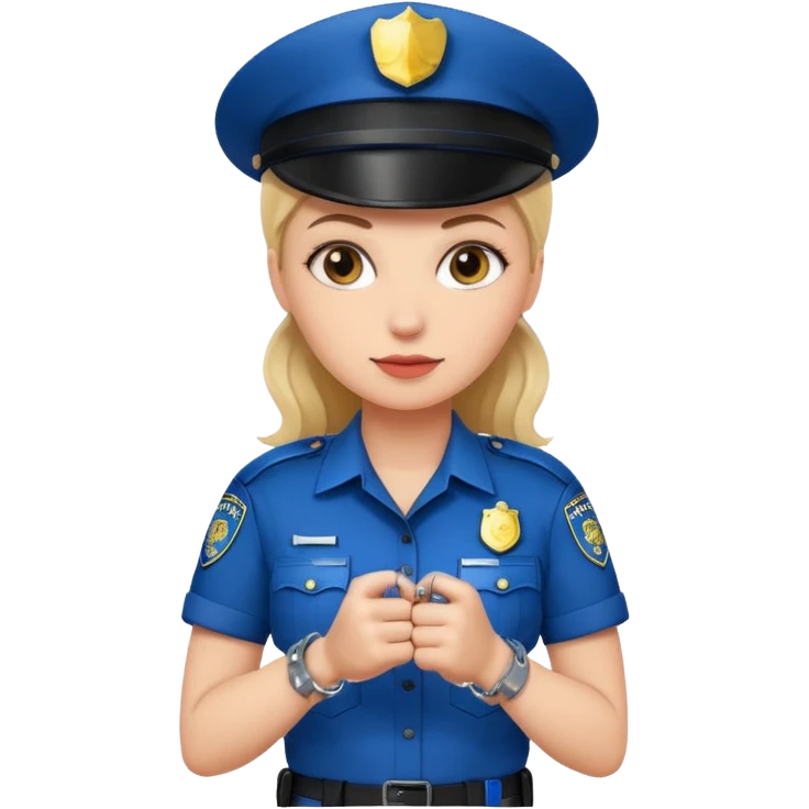 kelepçe tutan kadın polis emoji