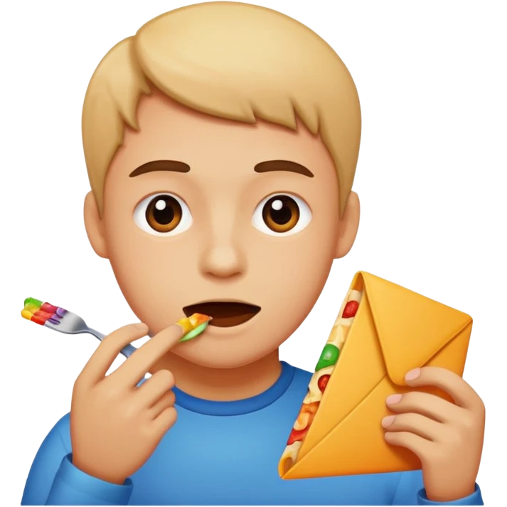 Person eating the letter “L” emoji