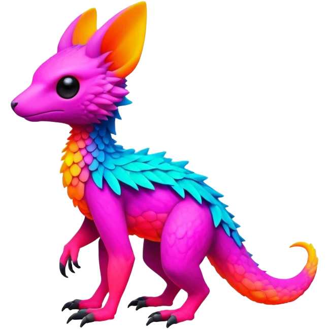 lush vibrant-colored colorful neon-colored Fakémon-Trico-creature (full body) emoji