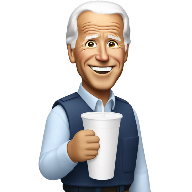 joe biden holding a white foam cup emoji