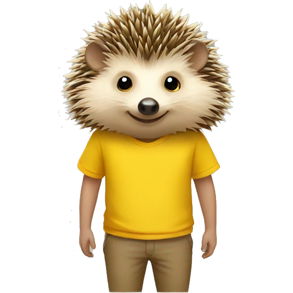hedgehog in a yellow T-shirt emoji