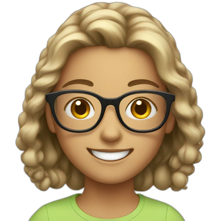 happy girl with glasses emoji