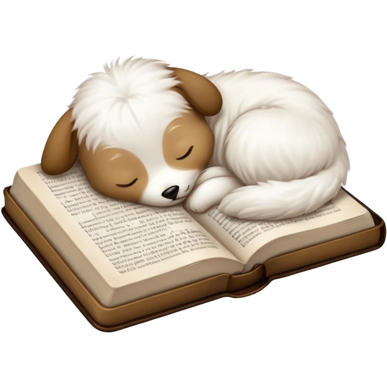 Malteser sleeping on a a Bible  emoji