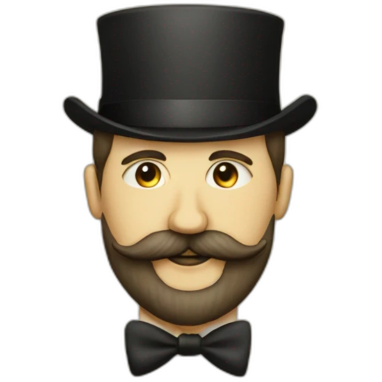 dapper man vintage moustache and big beard emoji
