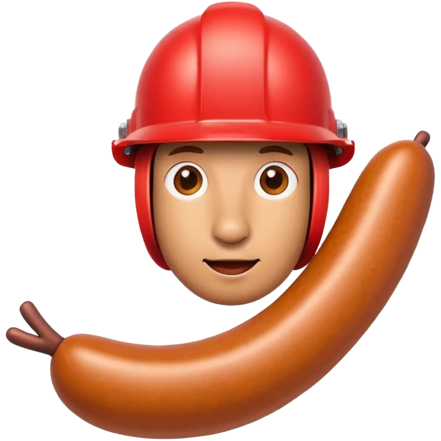 Sausage with a red helmet on emoji