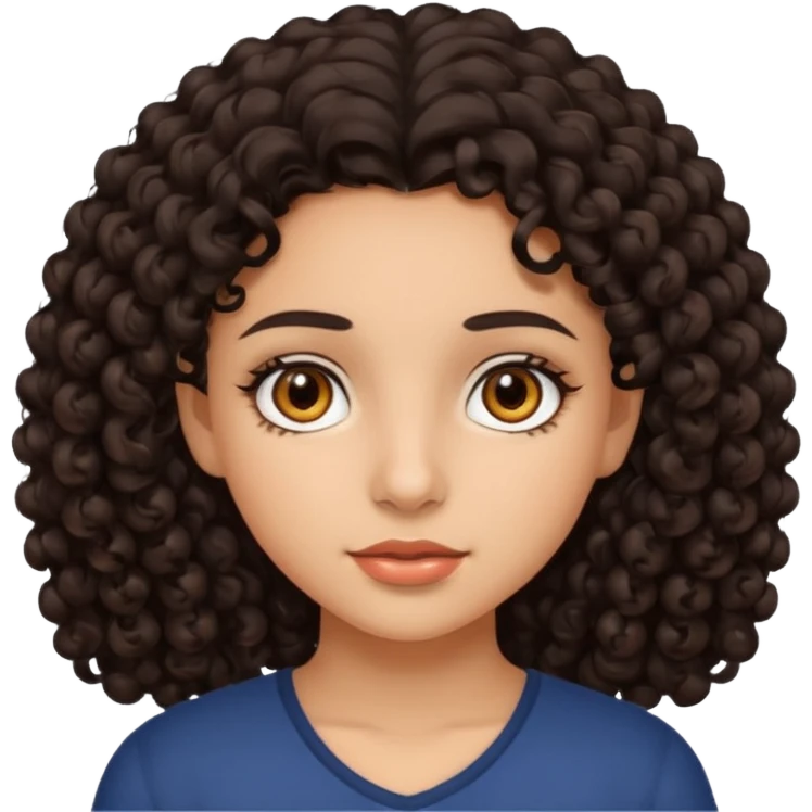 hispanic girl with brown eyes and dark curly hair emoji