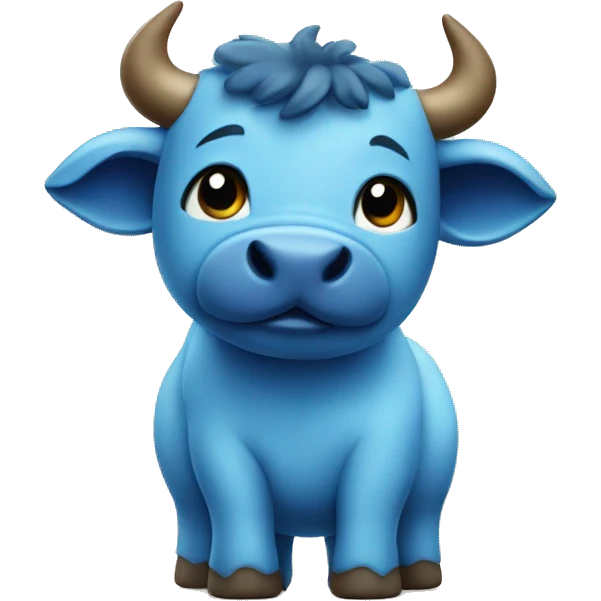 a cute blue bull emoji