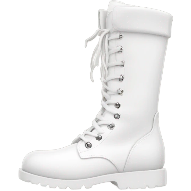 Platform WOLFE High boots white leather white sole emoji