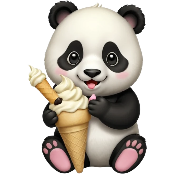 Panda eating ice cream emoji