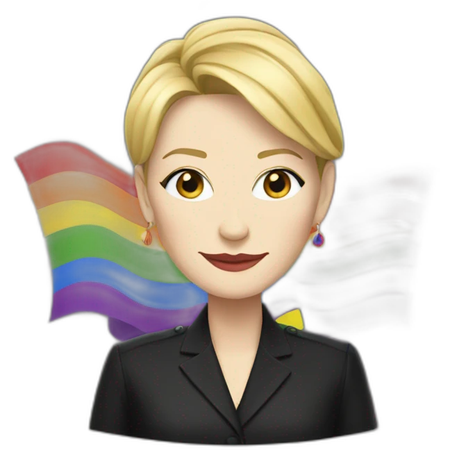 Cate blanchett with lgbt flag emoji