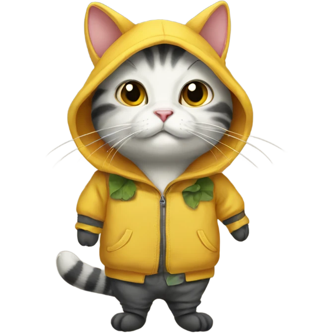 Cat in duck outfit  emoji