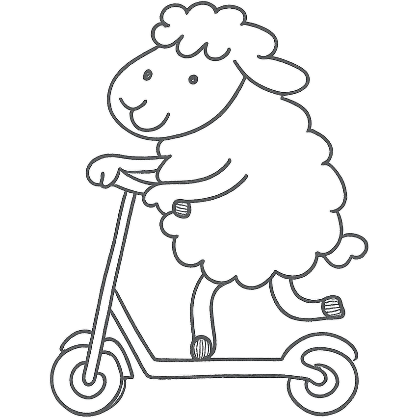 sheep riding a scooter emoji