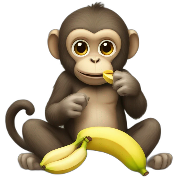 Monkey eating banana emoji