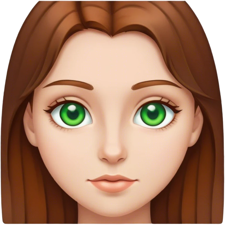 Brown haired girl with green eyes  emoji