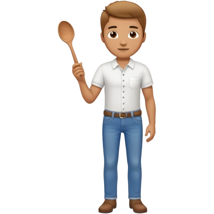 Full body male with a spoon emoji