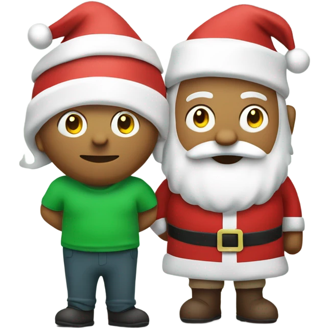 Santa and Rudolph wearing a green t-shirt with the words ‘Greenwich Health’ written in white letters  emoji