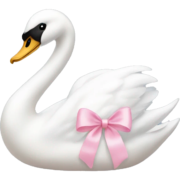 swan with light pink bow emoji