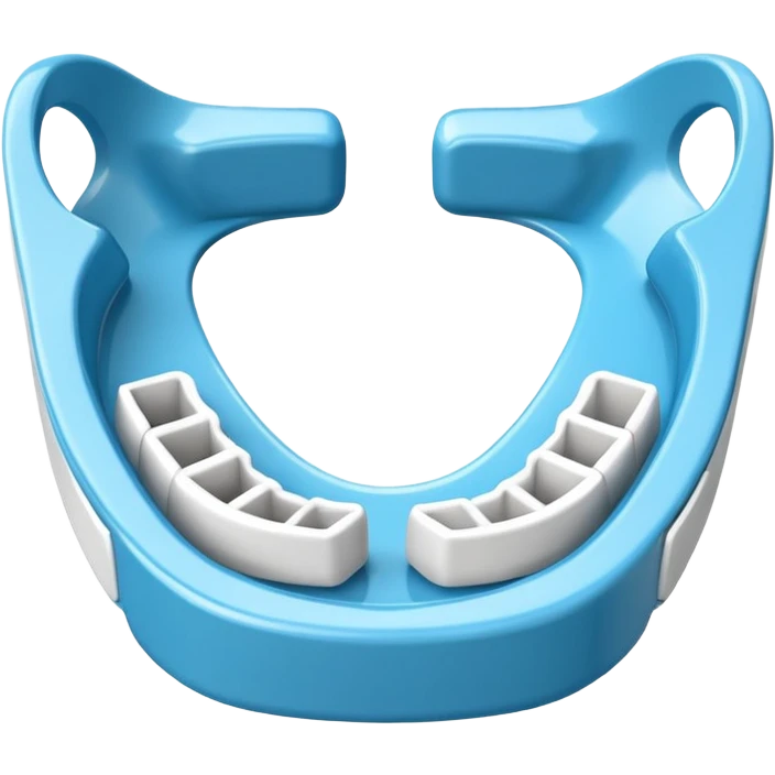 MMA mouthguard object icon, protective mouthguard, glossy plastic, 3D cartoon, mobile game icon style, centered, clean background, no text, no watermark
 emoji