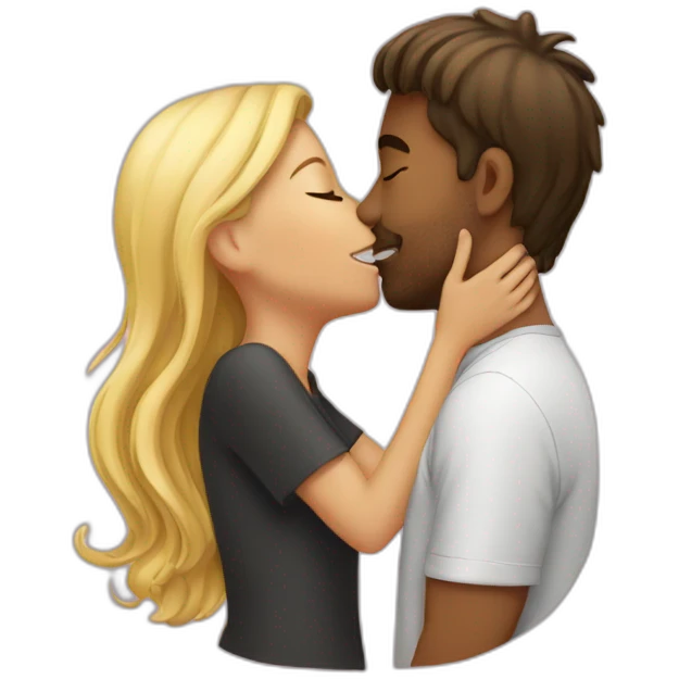 Guy kissing a girl  emoji