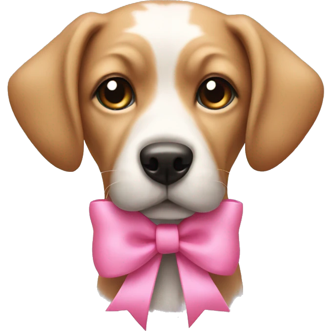 Dog with a pink bow emoji