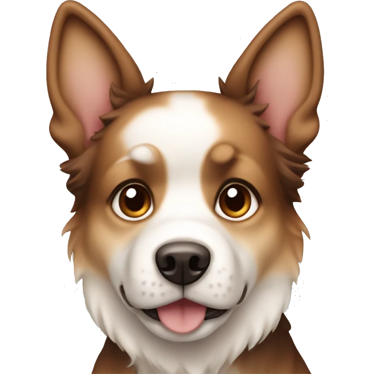 pointy ears White brown gradation fur dog emoji