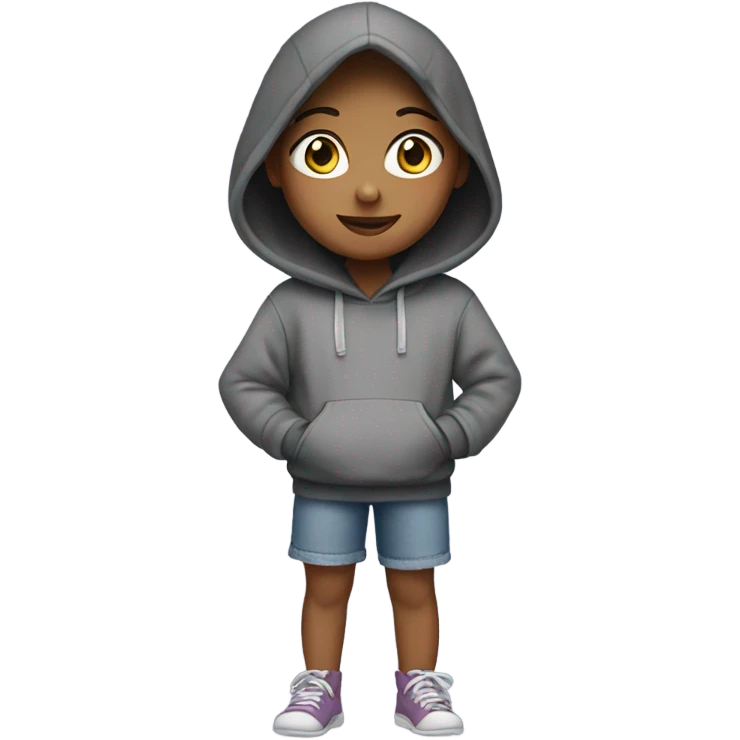 Girl wearing hoody emoji