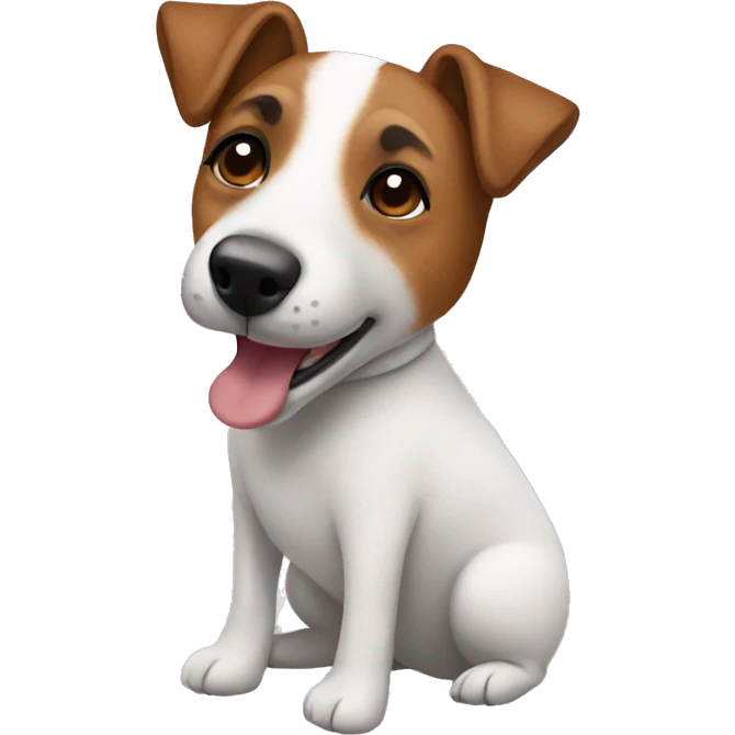 a jack russel wearing a teddy bear suit emoji