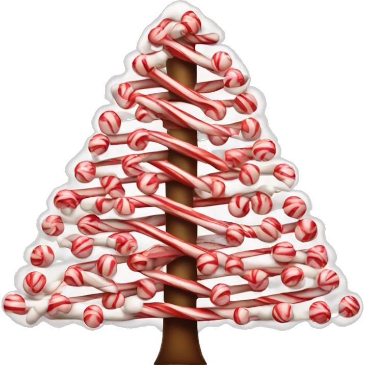 Christmas tree covered in candy canes emoji
