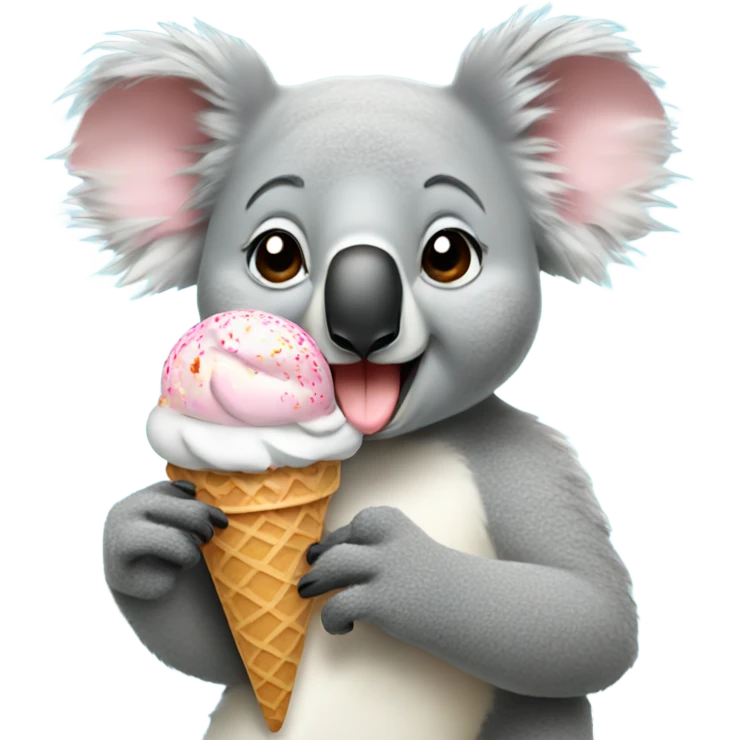 Koala licking an ice cream cone emoji