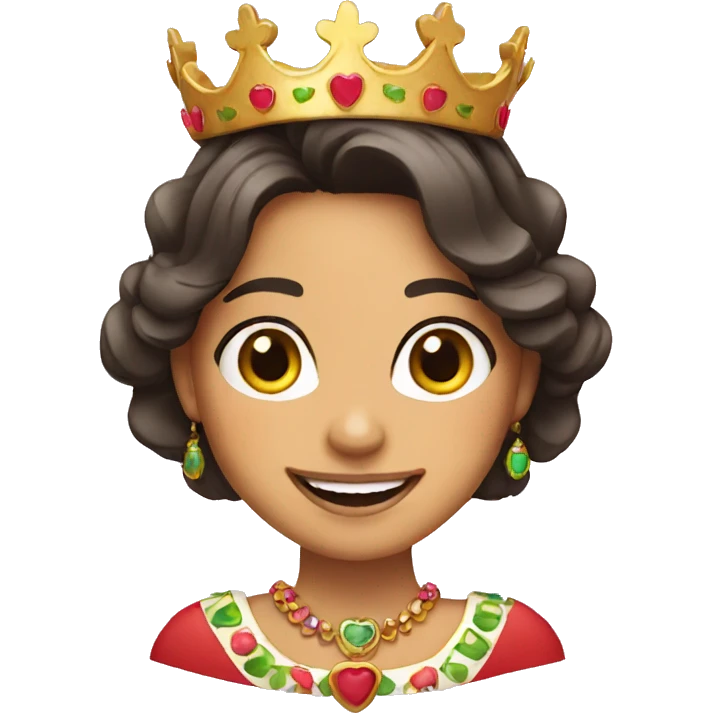 Mexican girl with smile and crown emoji