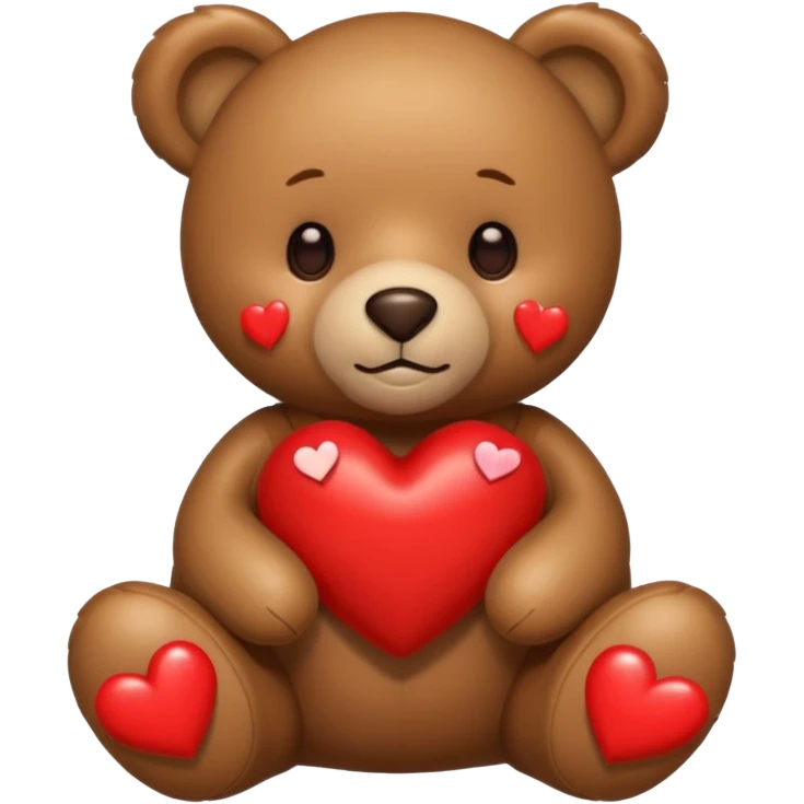 Teddy bear with hearts surrounding it emoji