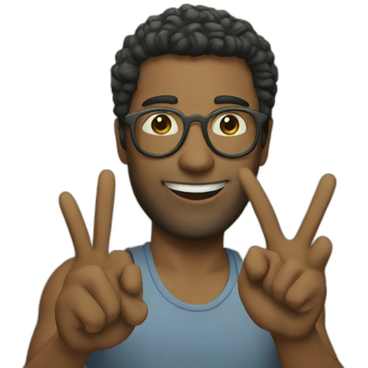 peace sign selfie emoji