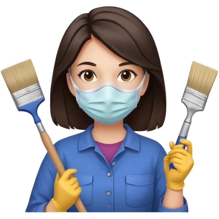 brunette girl renovating her apartment emoji
