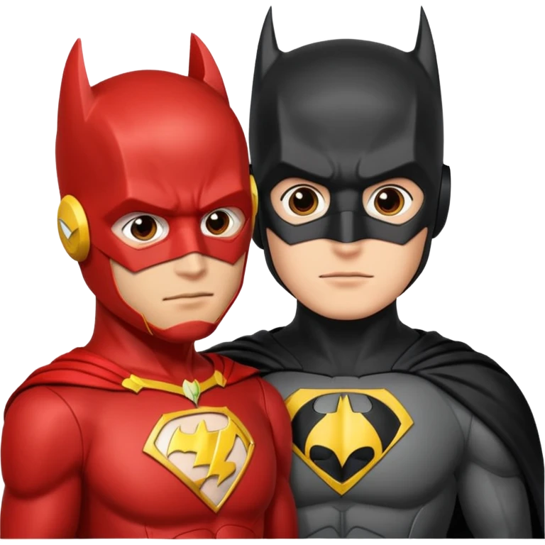 Batman and The Flash in love emoji