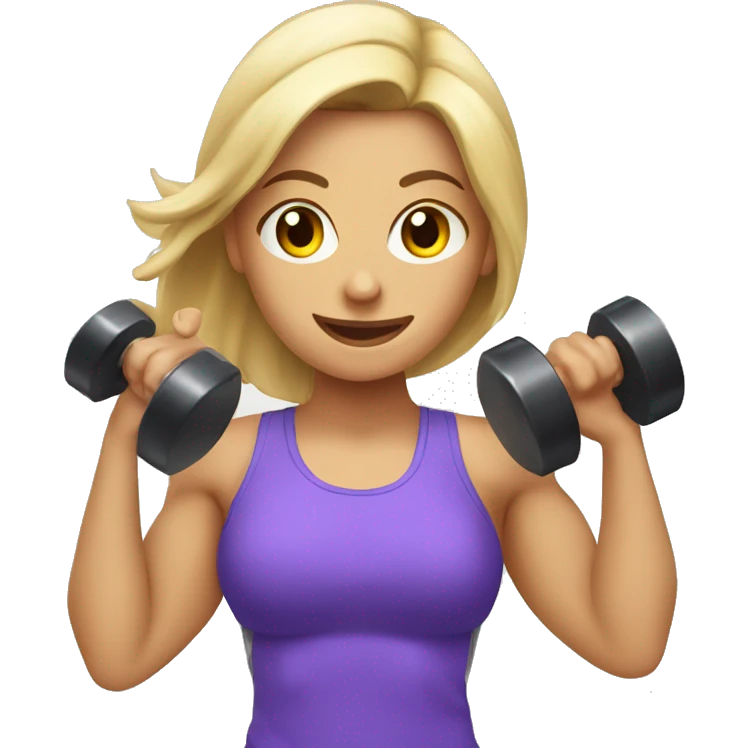 Gym dumbbell girl emoji