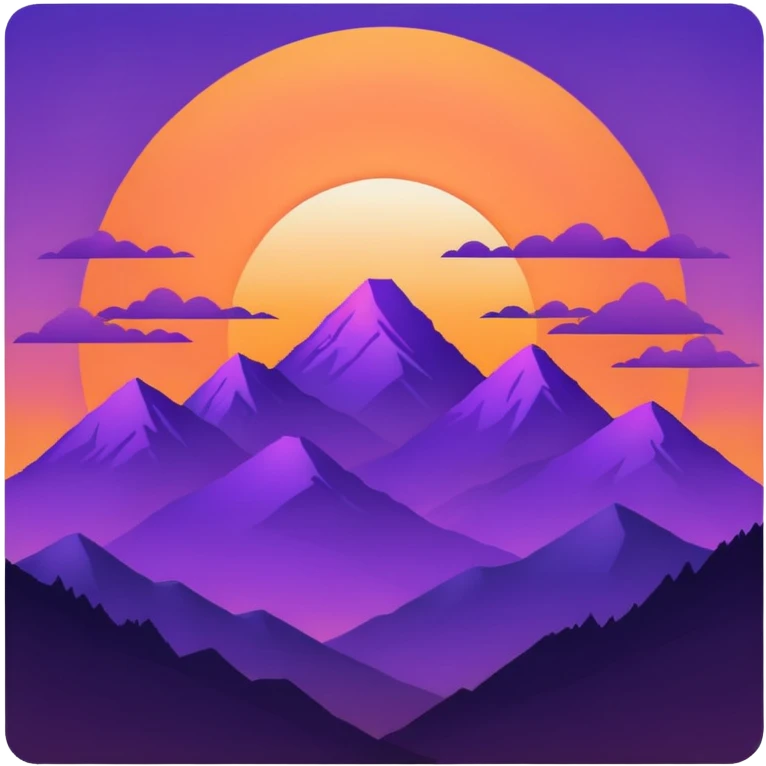 sunset behind mountains emoji
